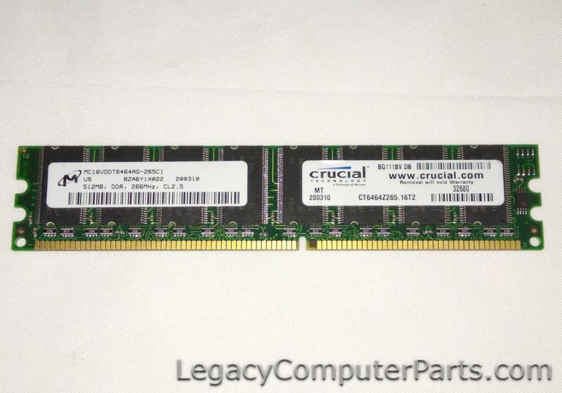 Micron MC16VDDT6464AG-265C1 BZABY1X022 200310 512MB DDR 266MHz C